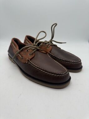 BRAND NEW Sperry Top Siders Leather 2 Tone Brown/Tan Boat Shoes 61626 Size 10 M